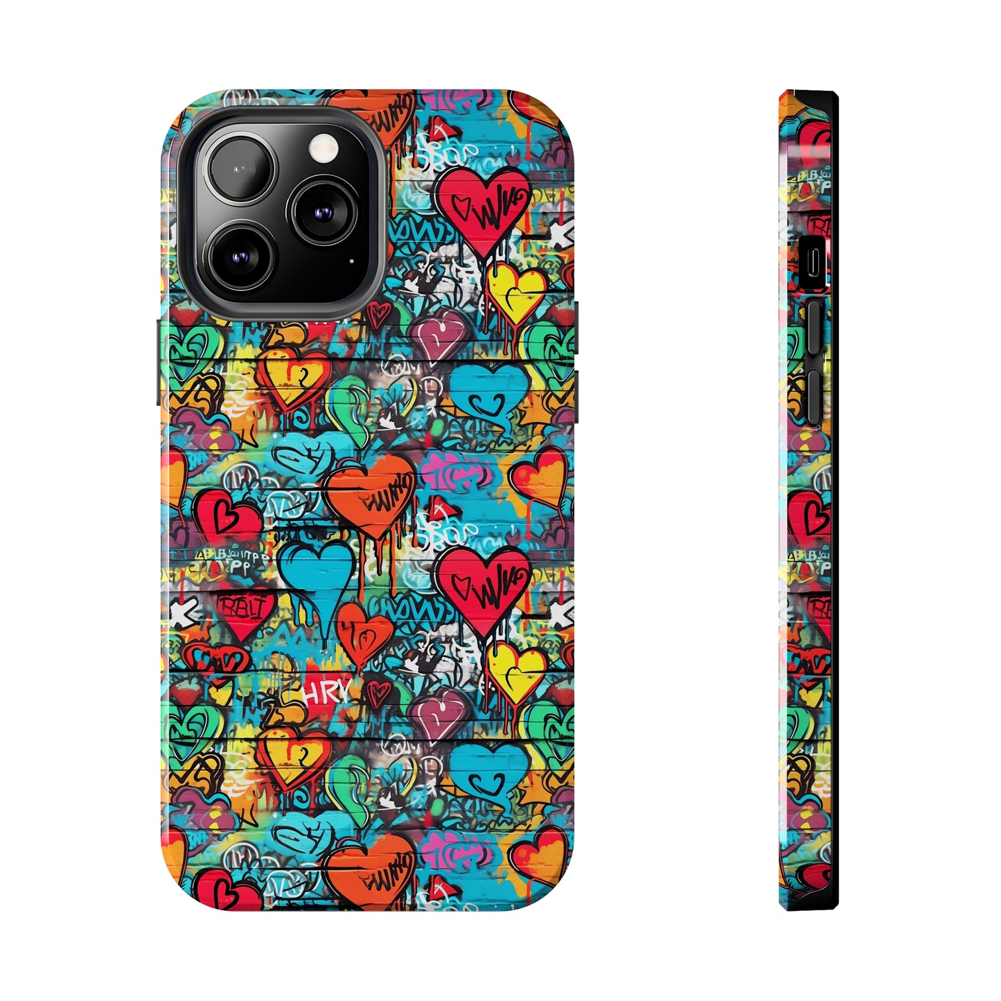 Street Art Graffiti Hearts Design Iphone Tough Phone Case