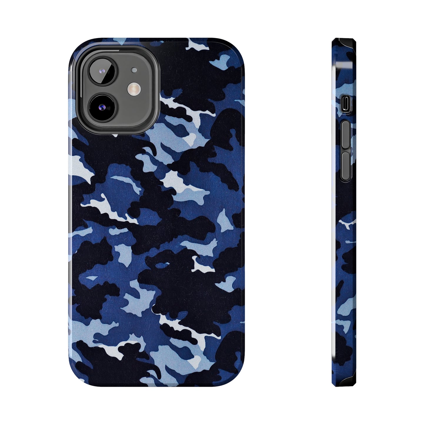 Deep Sea Concealment: Navy Blue Camouflage Iphone Tough Phone Case