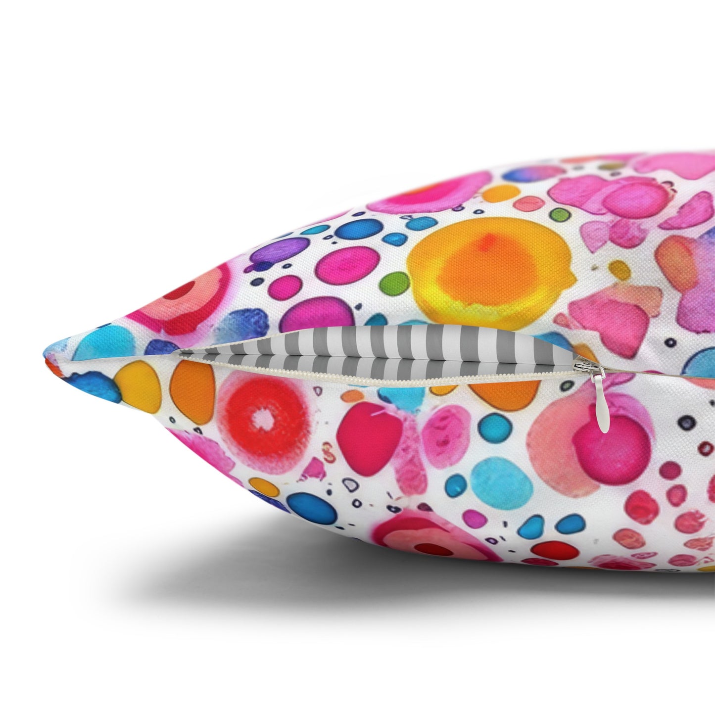 Prismatic Splatter: Rainbow Watercolor Explosion Spun Polyester Square Pillowcase 4 Sizes