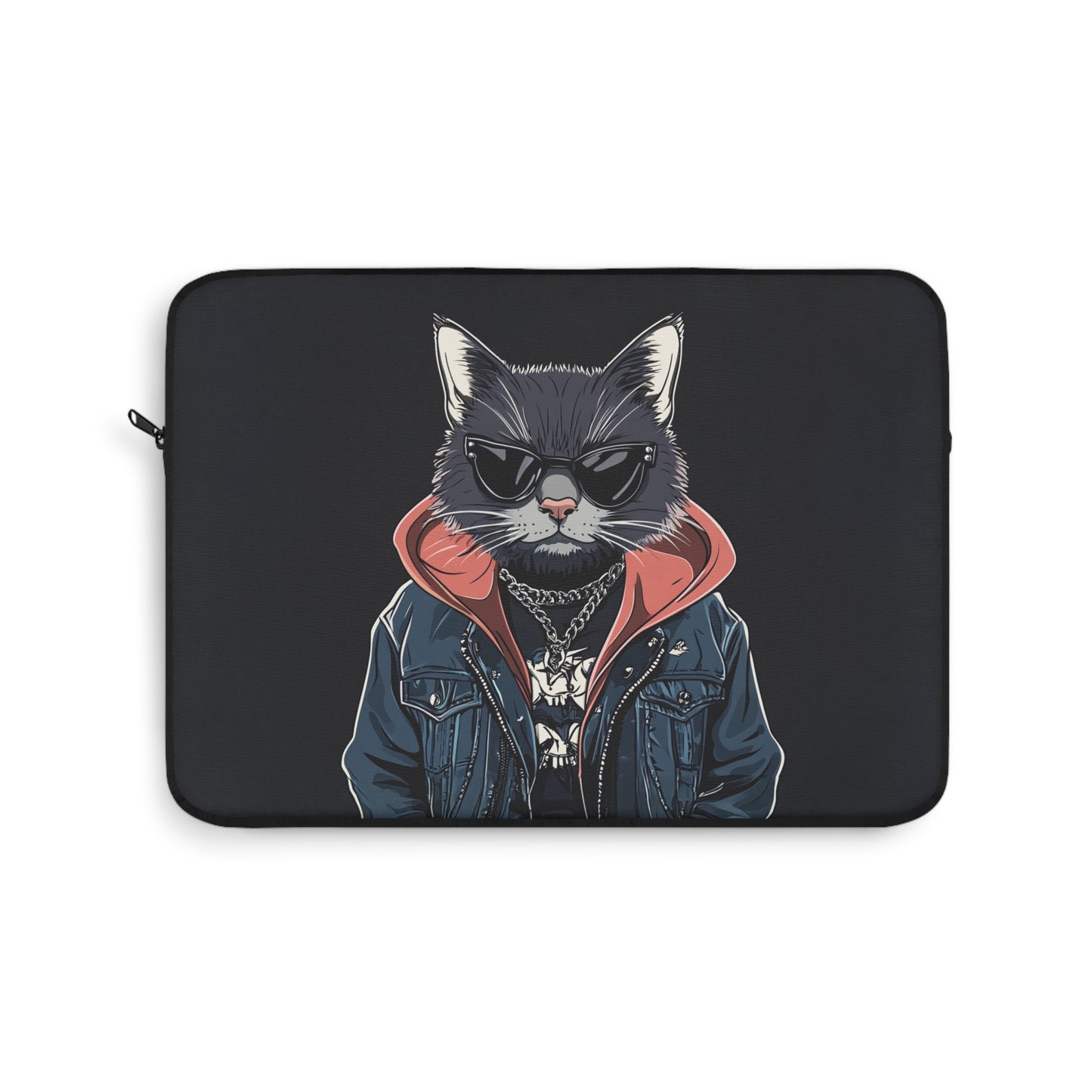 Cool Cat Biker Laptop or Ipad Protective Sleeve 3 Sizes Available