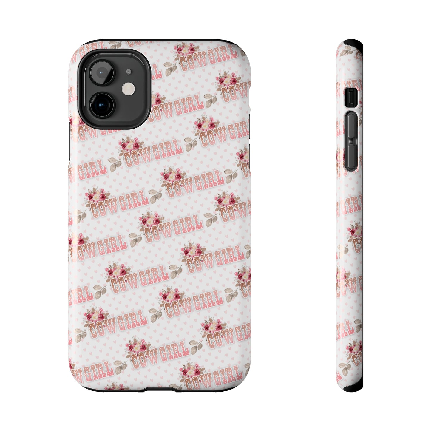 Pink Cowgirl and Flowers Iphone Tough Phone Case