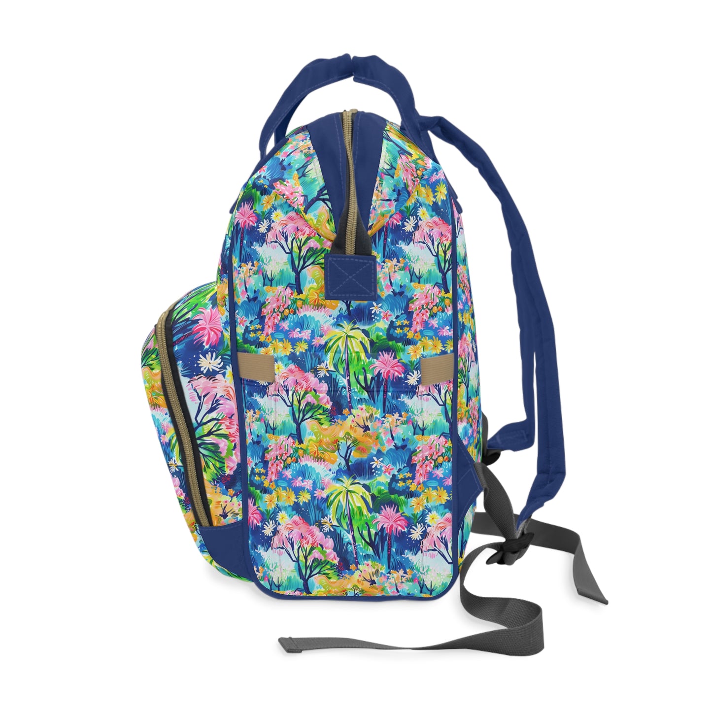 Kaleidoscope Canopy: Tropical Palm Symphony Multifunctional Diaper Backpack