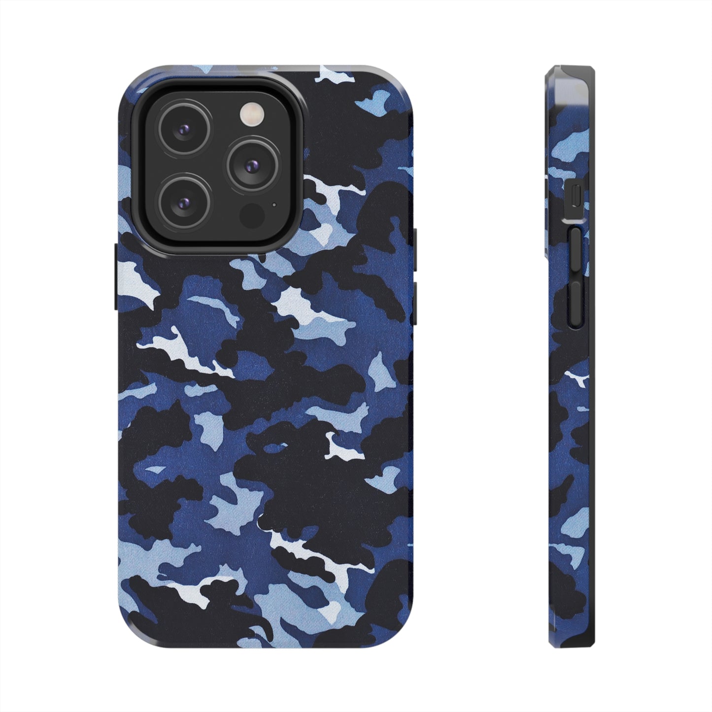 Deep Sea Concealment: Navy Blue Camouflage Iphone Tough Phone Case