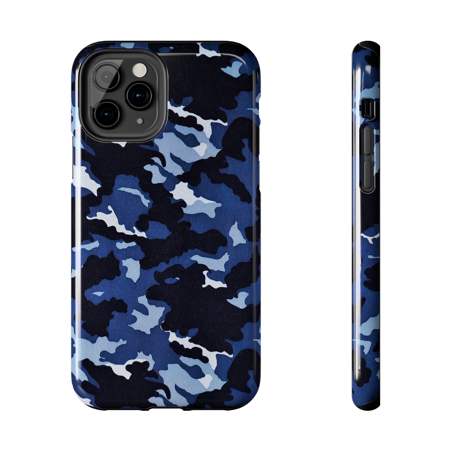 Deep Sea Concealment: Navy Blue Camouflage Iphone Tough Phone Case