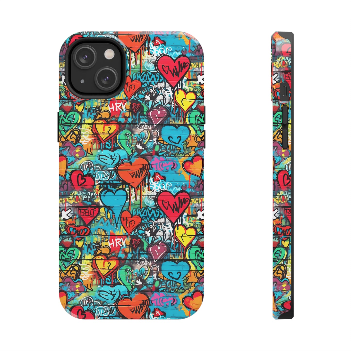 Street Art Graffiti Hearts Design Iphone Tough Phone Case