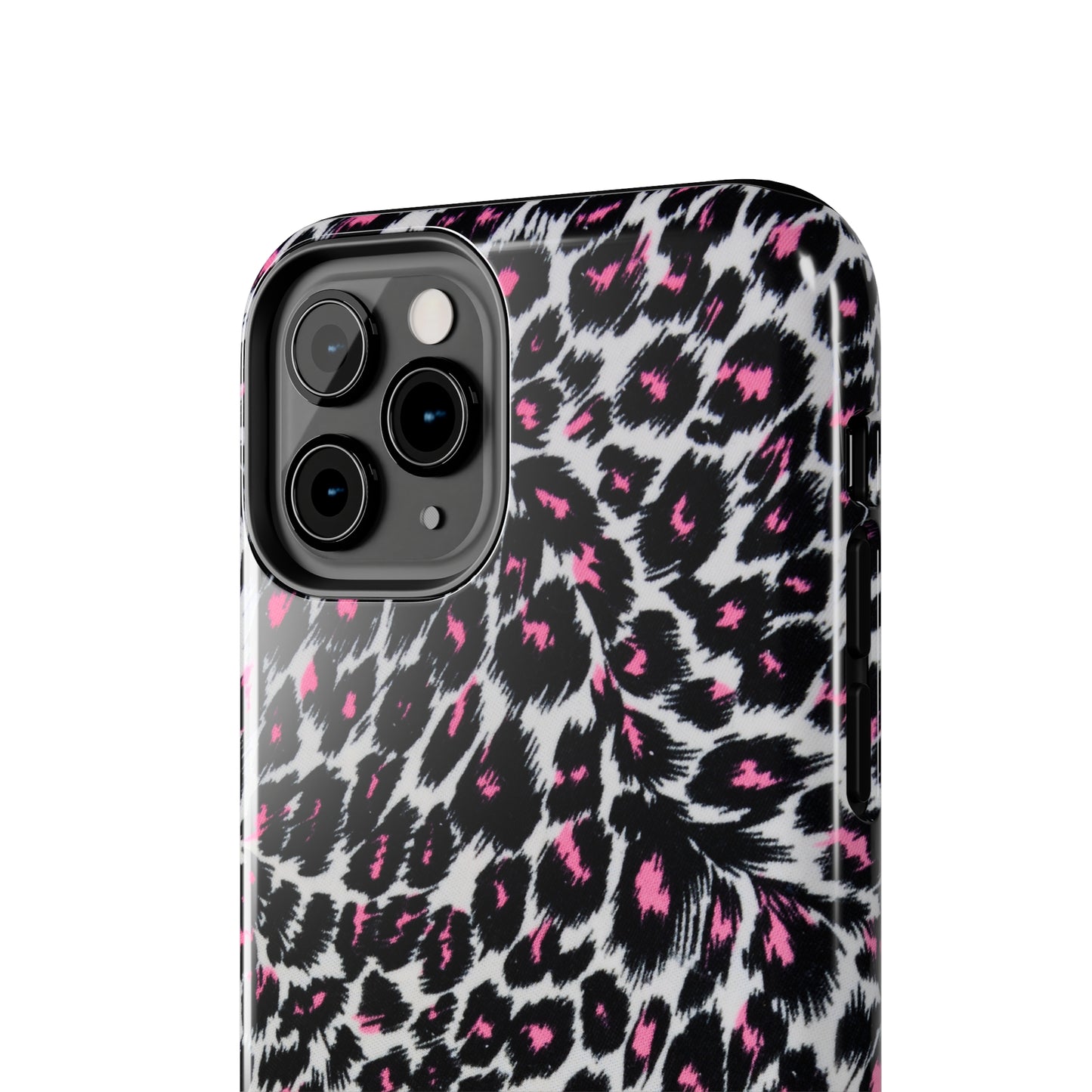 Fierce Femininity Pink and Black Leopard Print Iphone Tough Phone Case