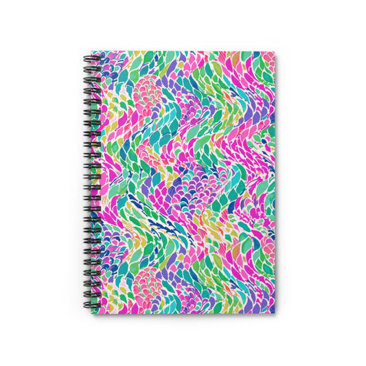 Enchanted Waves: Rainbow Mermaid Dancing in the Sea Spiral Ruled Line Notebook