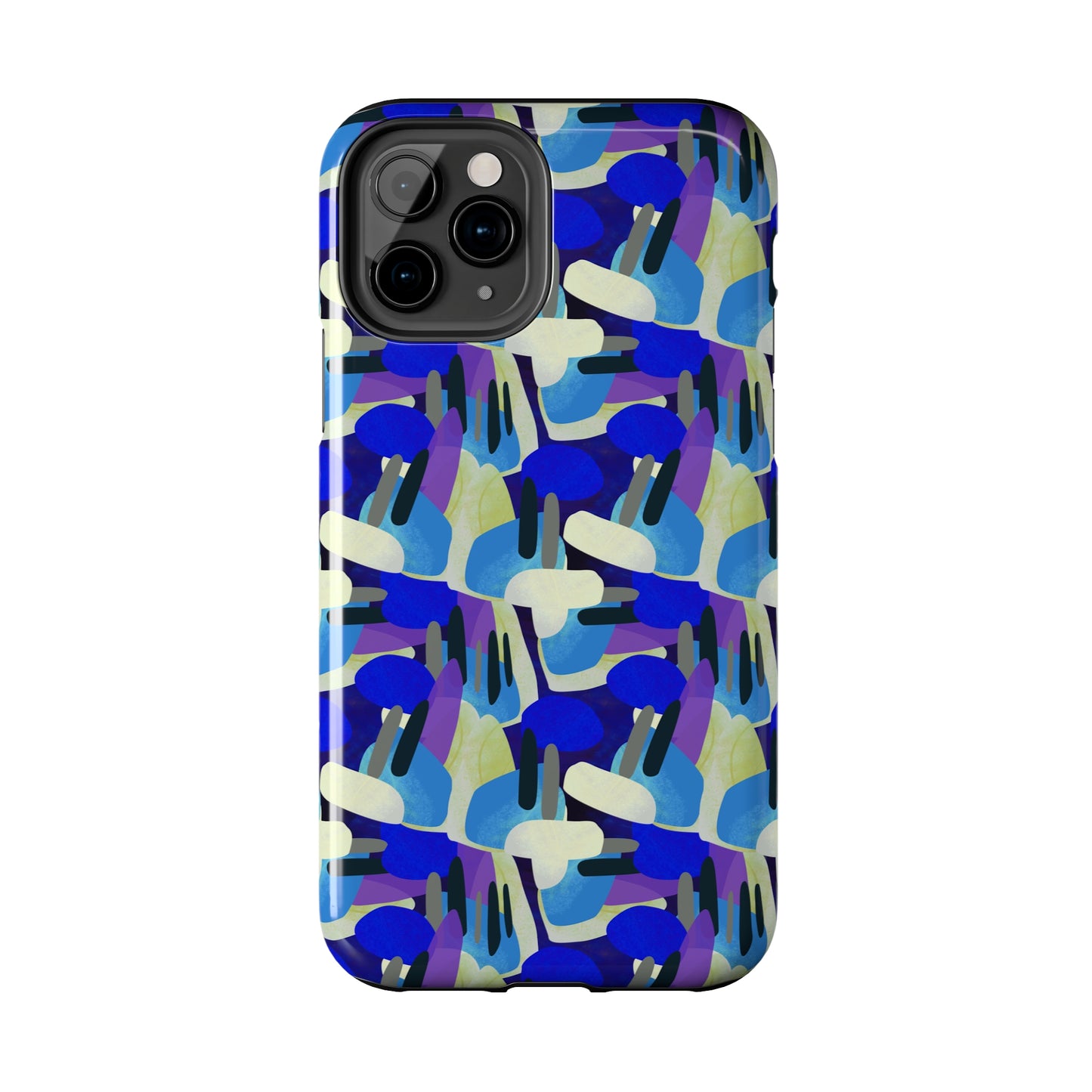 Blue, Purple and Green Abstract Design Iphone Tough Phone Case