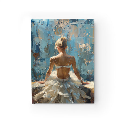 Ballerina Sitting in the Sunlight With Her Back Turned Hard Cover Journal - Ruled Line