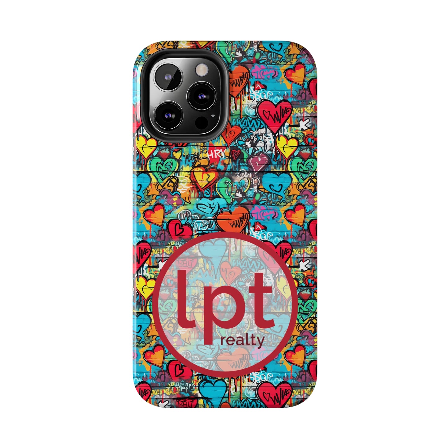 LPT Realty Logo -  Street Art Graffiti Hearts Design Iphone Tough Phone Case