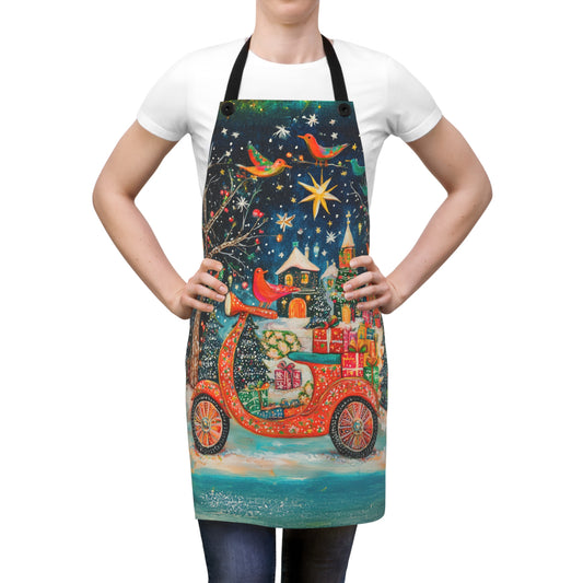 Yuletide Express Festive Scooter Filled with Gifts Kitchen Chef Apron