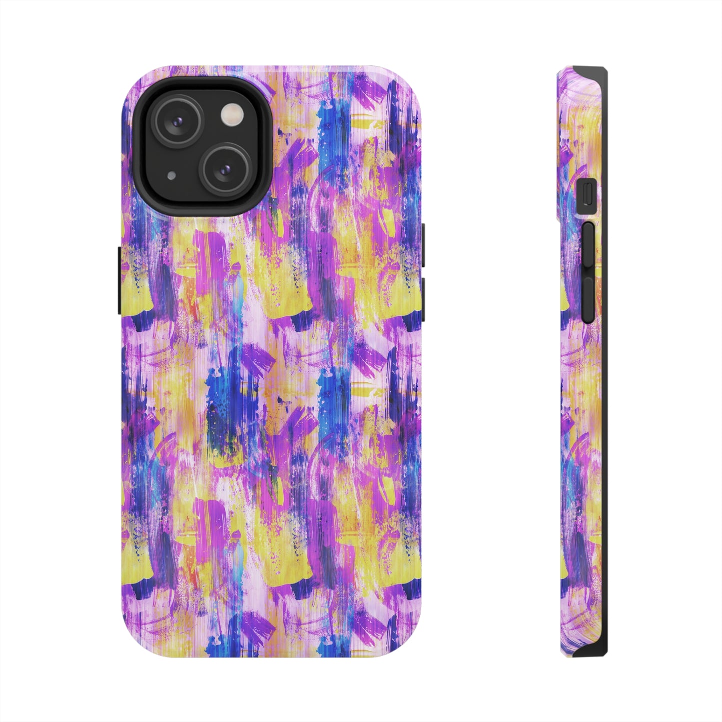 Pink & Yellow Spring Painted Abstract Iphone Tough Phone Case