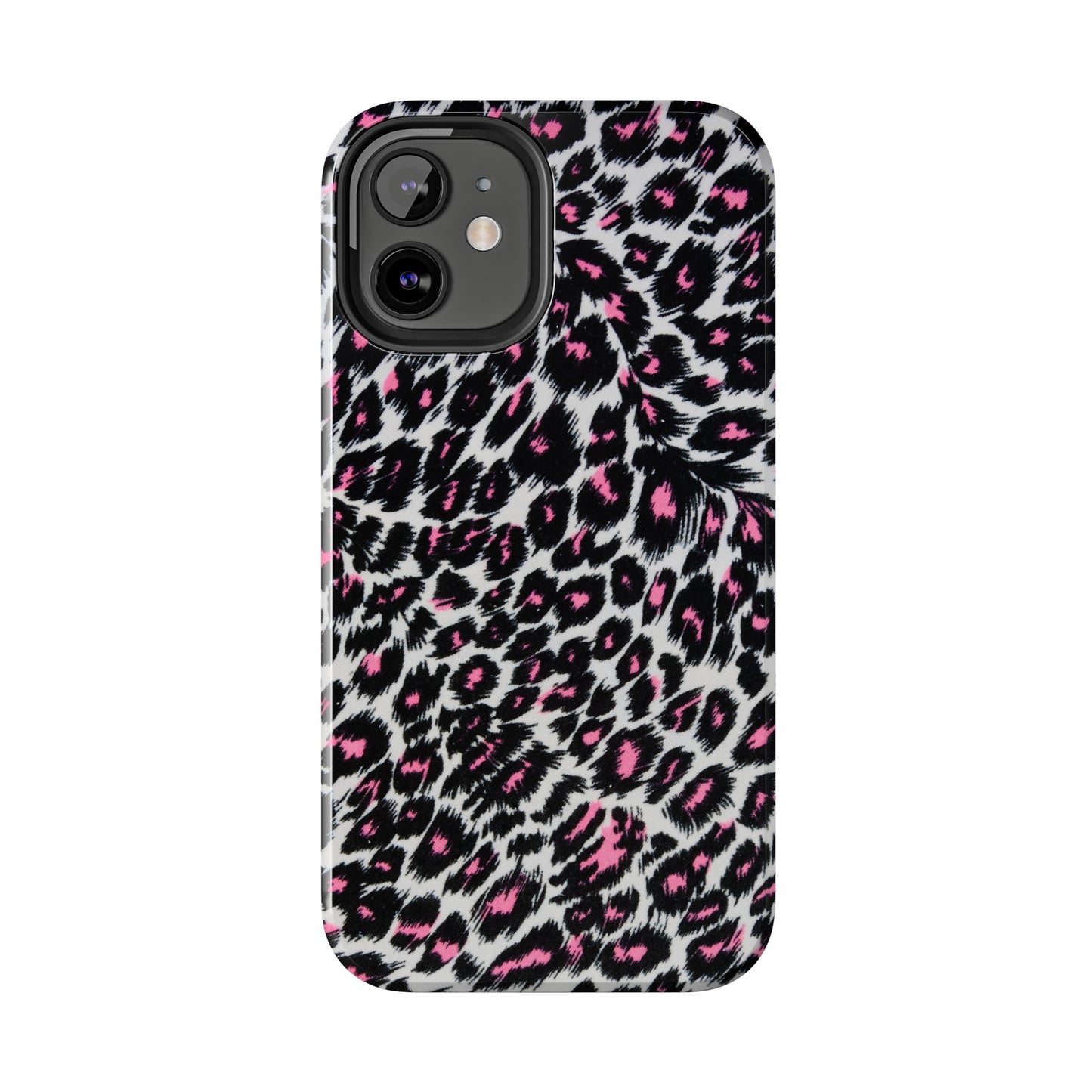 Fierce Femininity Pink and Black Leopard Print Iphone Tough Phone Case