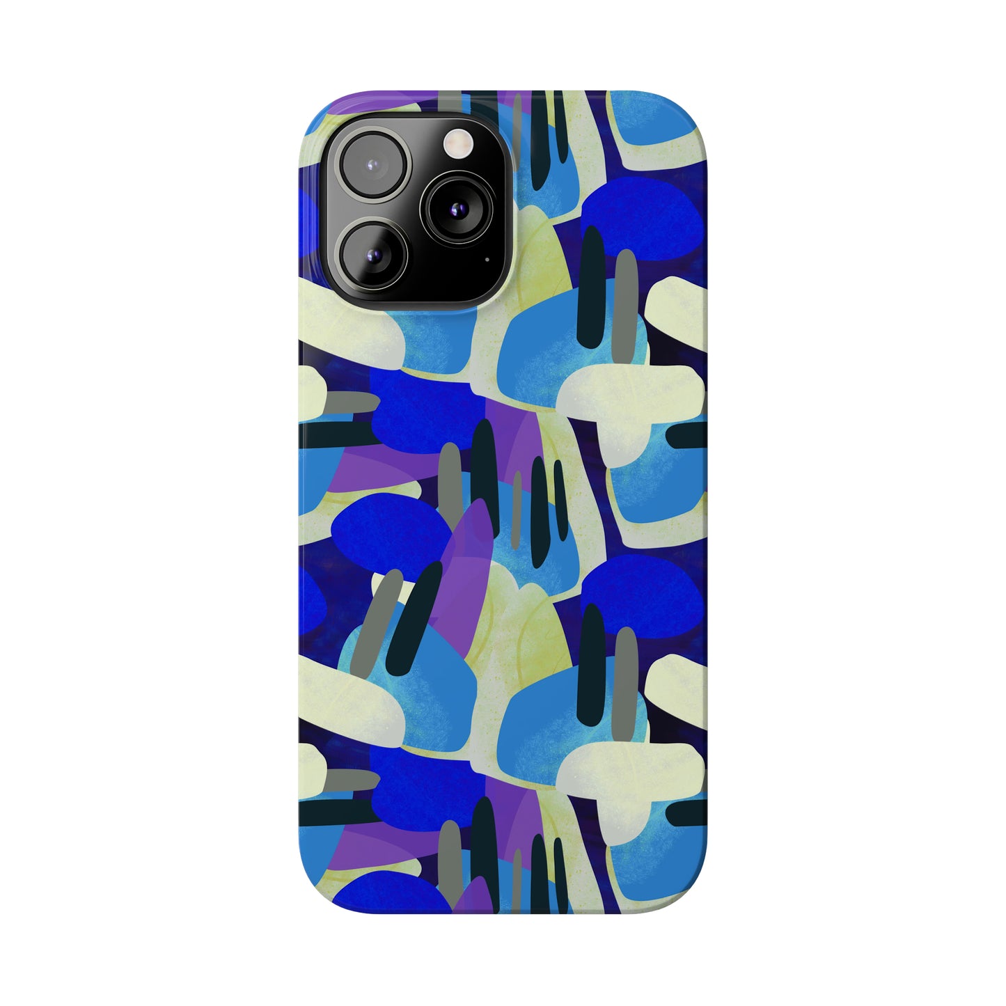 Blue, Purple and Green Abstract Design Iphone 15-12 Slim Phone Case