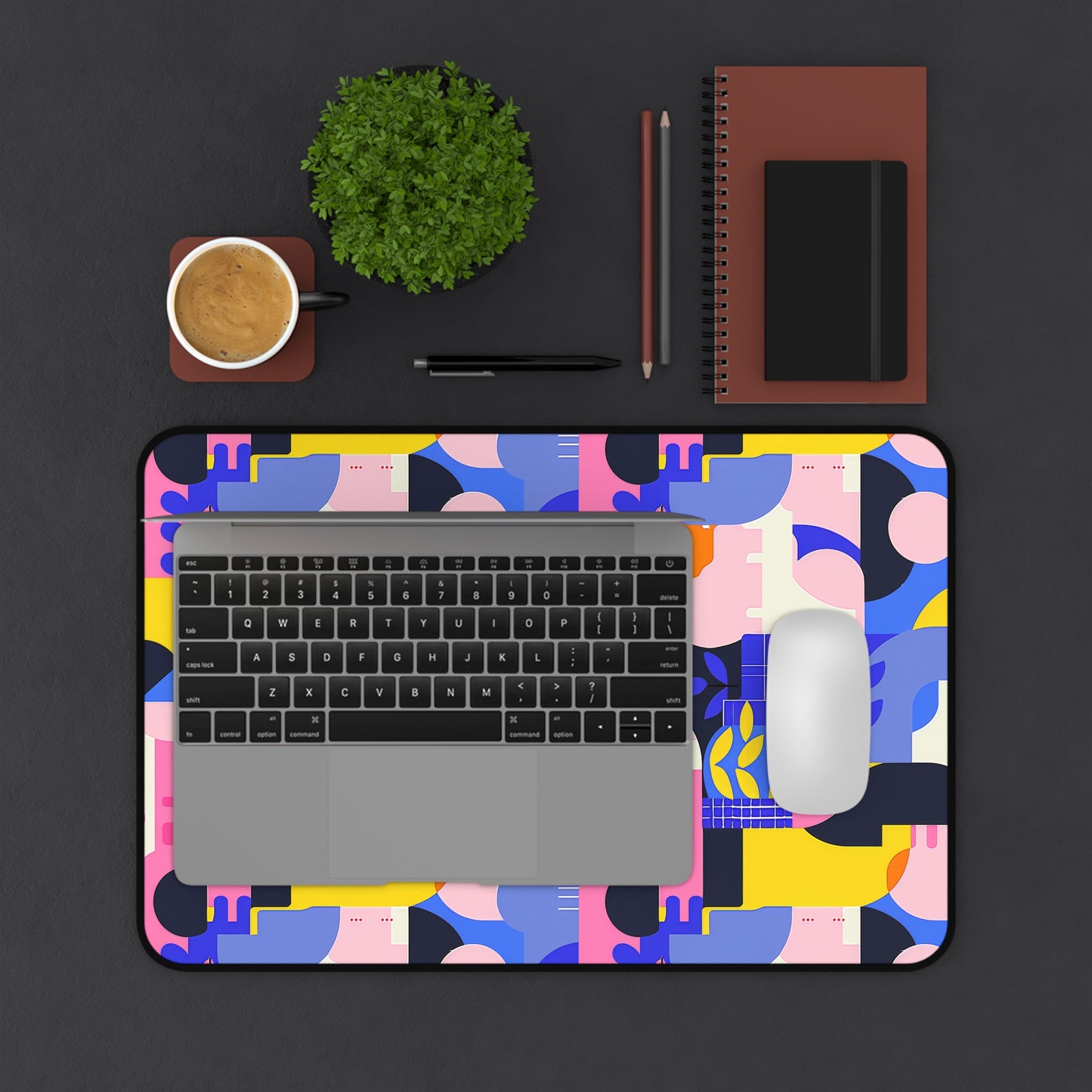 Pop Art in Vibrant Bold Geometric Colors Extended Gaming Mouse Pad  Desk Mat  - 3 Sizes