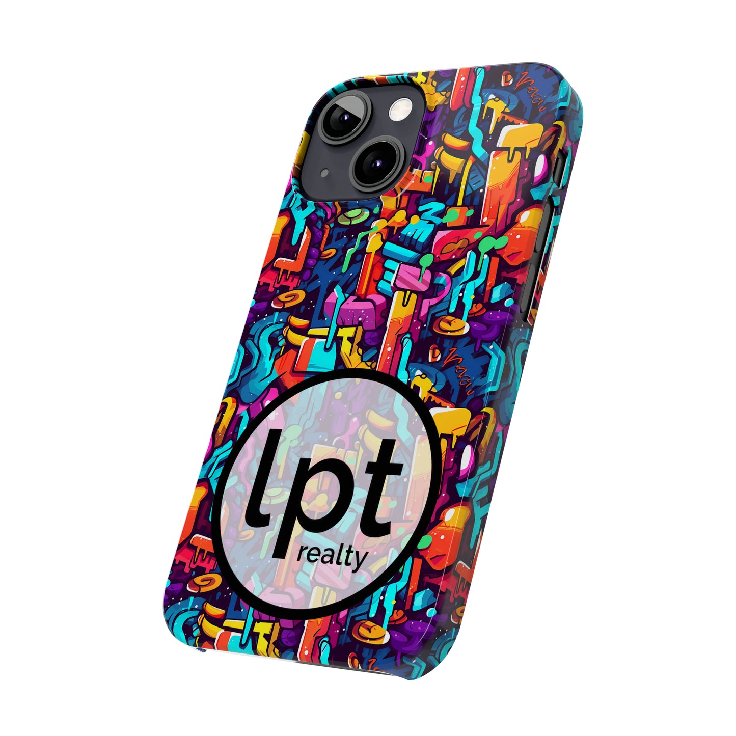 LPT Realty Logo -  3D Abstract Colorful Street Graffiti Art Design Iphone 15-12 Slim Phone Case