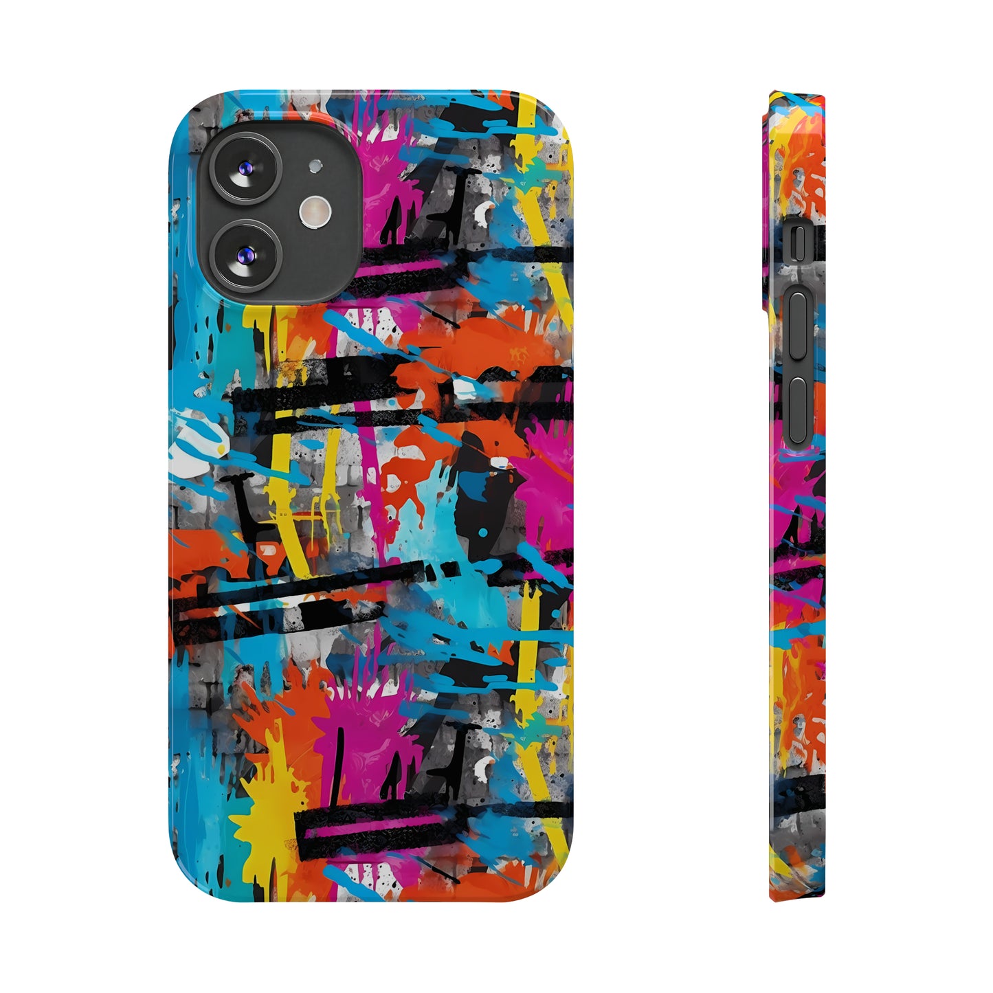 Rainbow Color Abstract Graffiti Design Iphone 15-12 Slim Phone Case