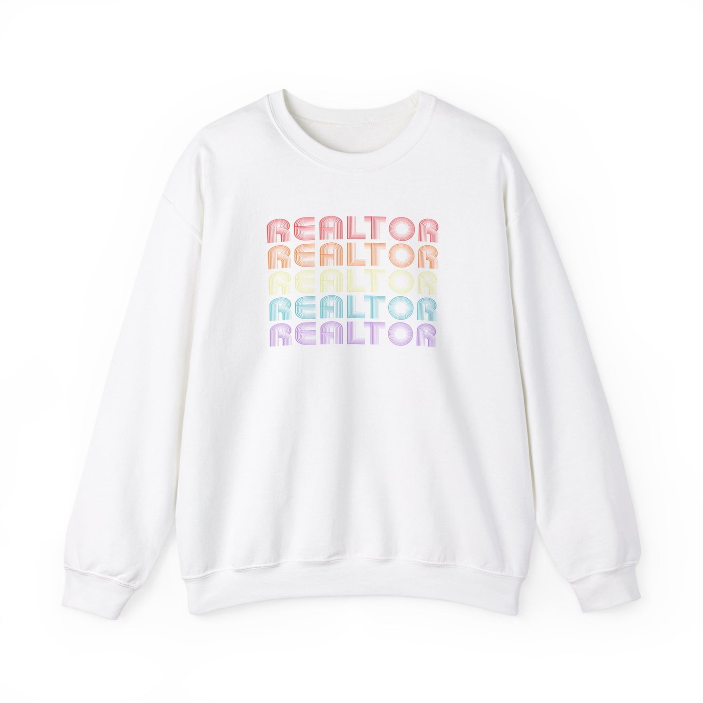 Retro Rainbow Realtor Design  - Crewneck Sweatshirt Unisex S-5XL