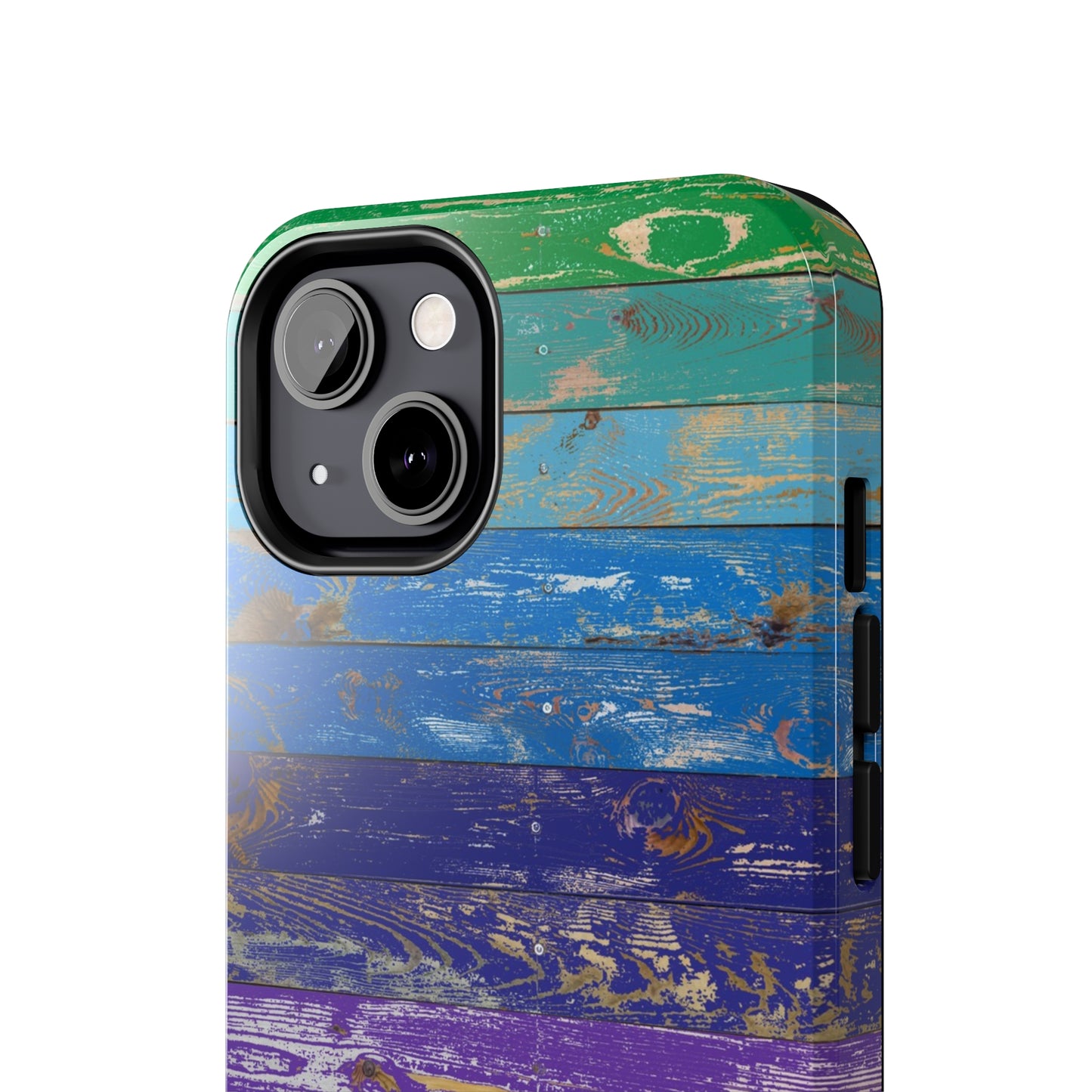 Rainbow Wood Planks Iphone Tough Phone Case