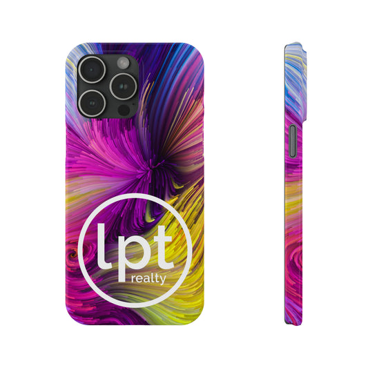 LPT Realty Logo -  Rainbow Swirl Abstract Iphone 15-12 Slim Phone Case