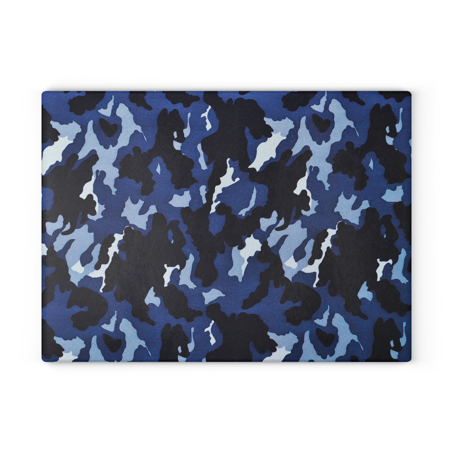 Deep Sea Concealment: Navy Blue Camouflage - Glass Cutting Board  8" x 11" and 11" x 15"