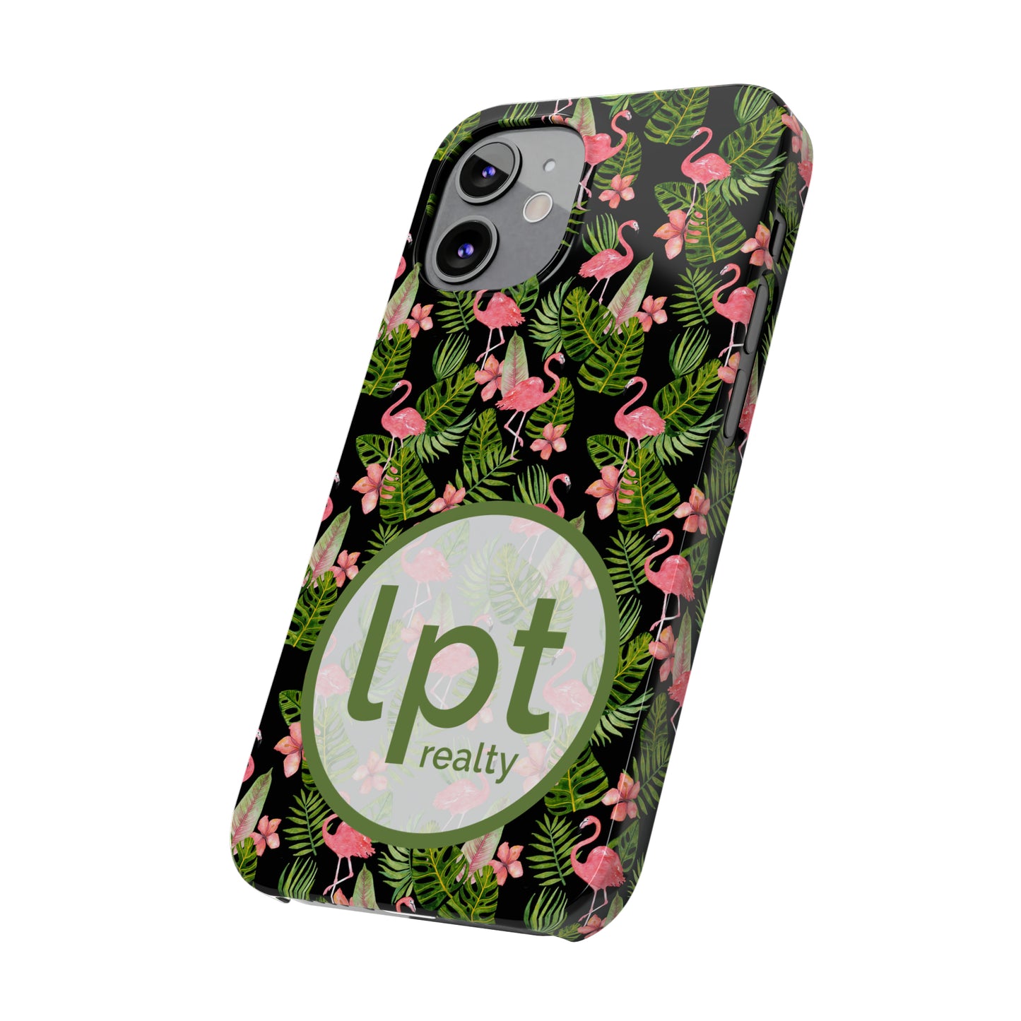 LPT Realty Logo -  Tropical Flamingos Iphone 15-12 Slim Phone Case