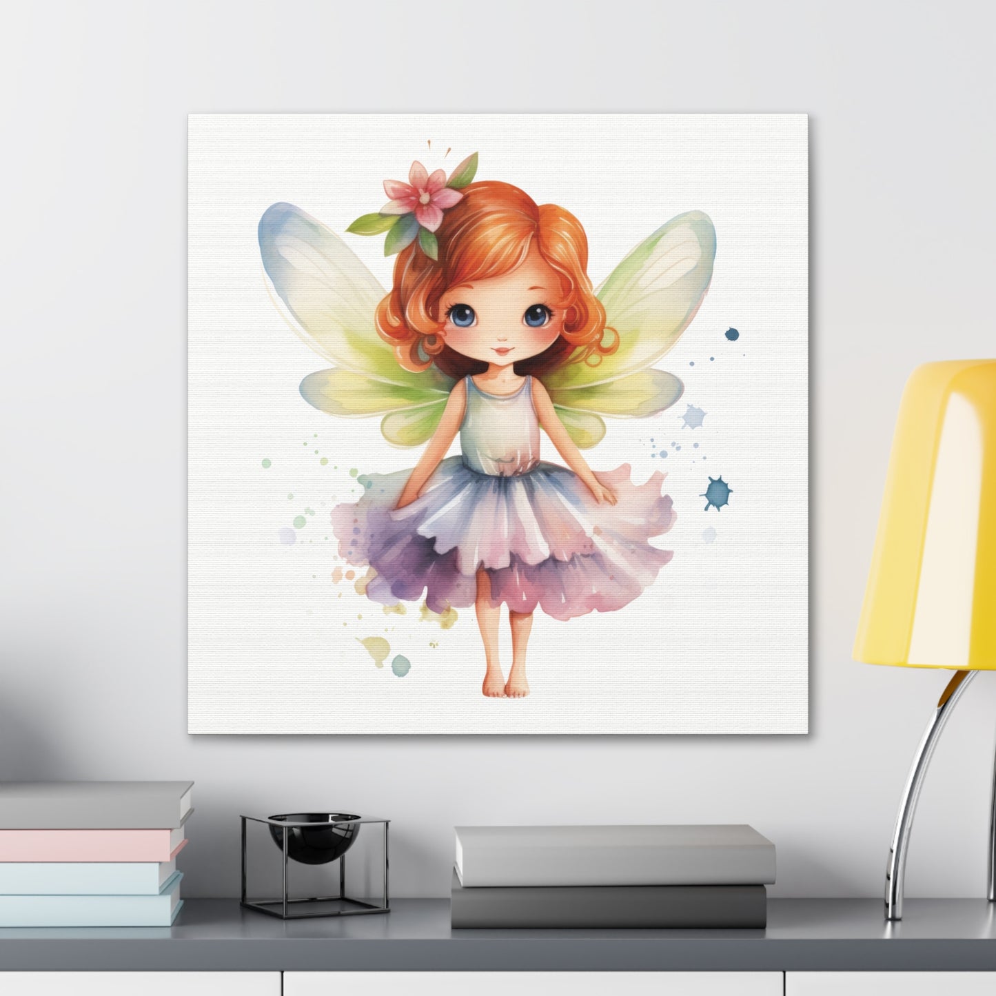 Watercolor Portrait of an Irish Red-Haired Little Girl as a Fairy Ballerina on Canvas Gallery - 5 Sizes