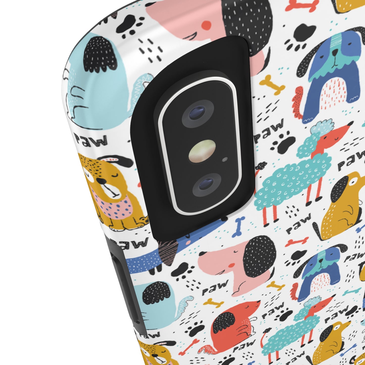 Playful Pups: Colorful Cartoon Dogs Iphone Tough Phone Case