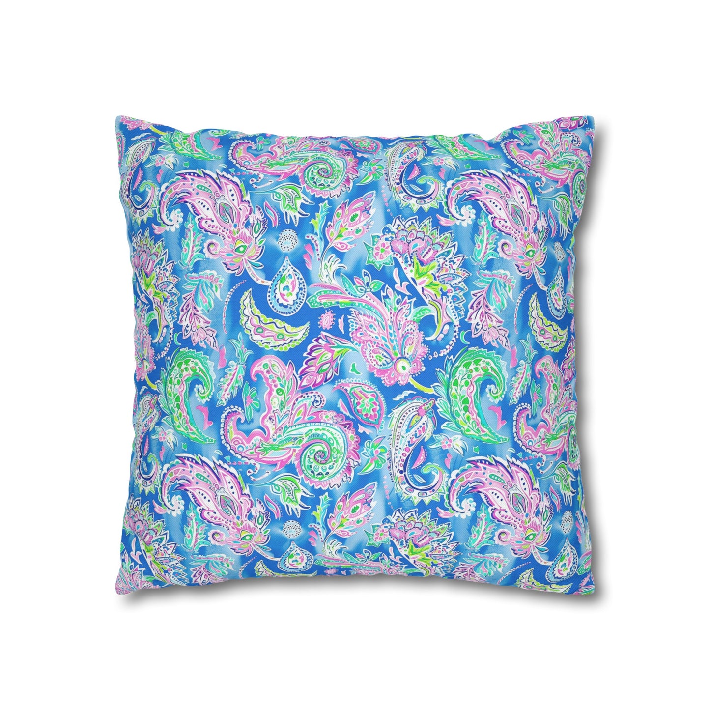 Pastel Paisley Whimsy: Delicate Design in Soft Hues Spun Polyester Square Pillowcase 4 Sizes