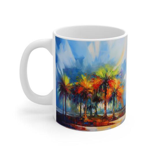 Carolina's Palmento's at The Beach Abstract Design 11oz Coffee Mug