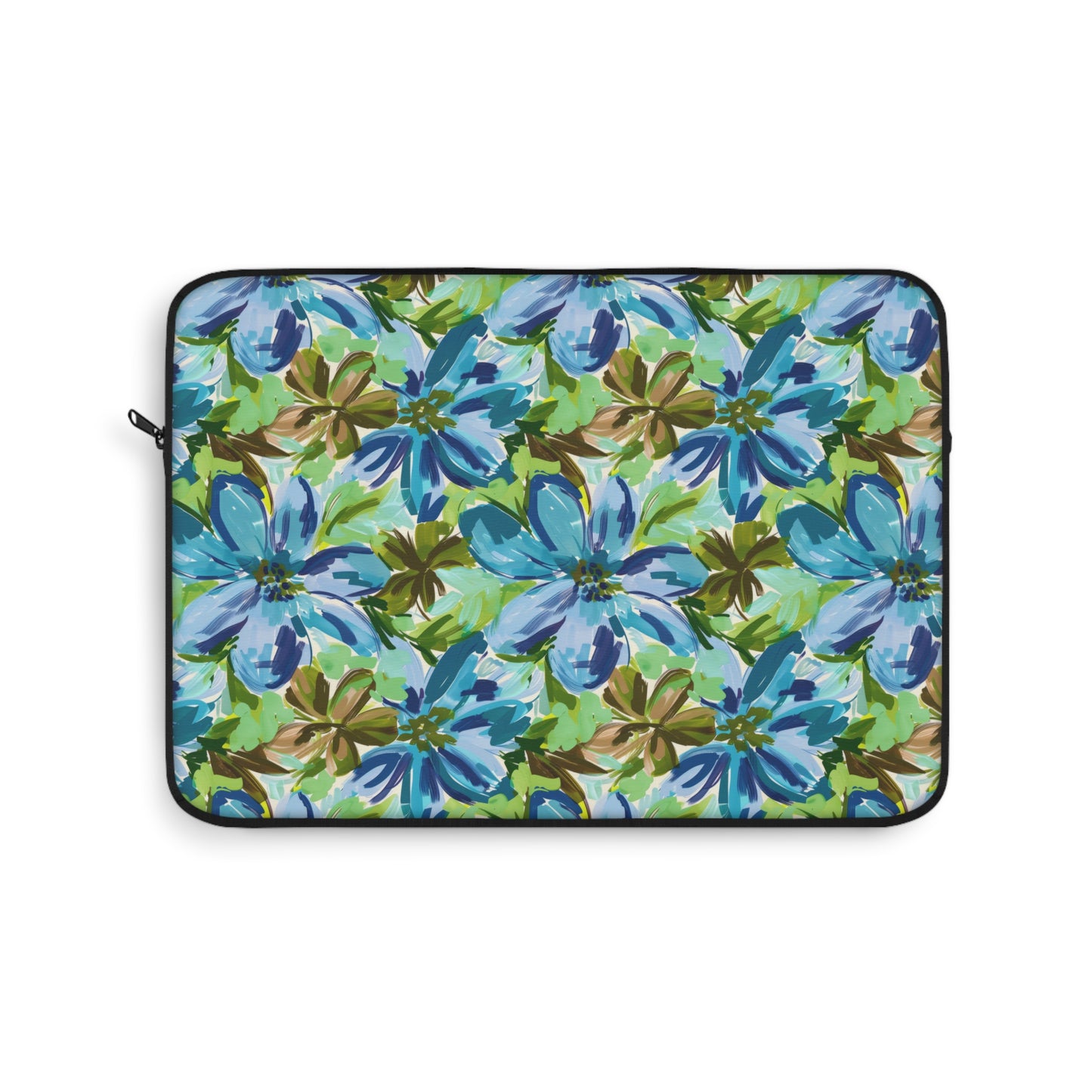 Tranquil Earth Tones: Watercolor Flowers in Blue, Brown, and Green Hues Laptop or Ipad Protective Sleeve 3 Sizes Available