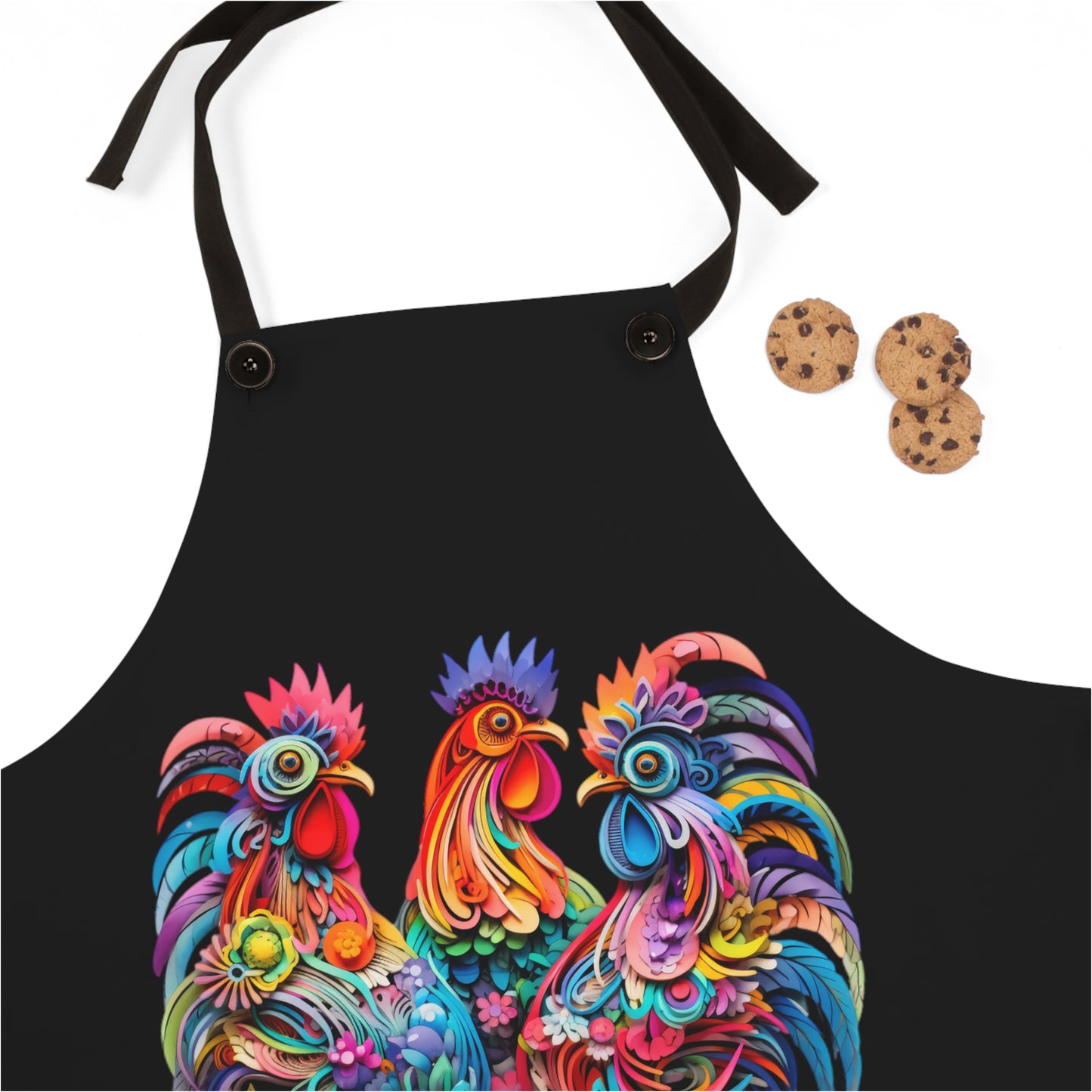 Floral 3D Chickens - Kitchen Chef Apron