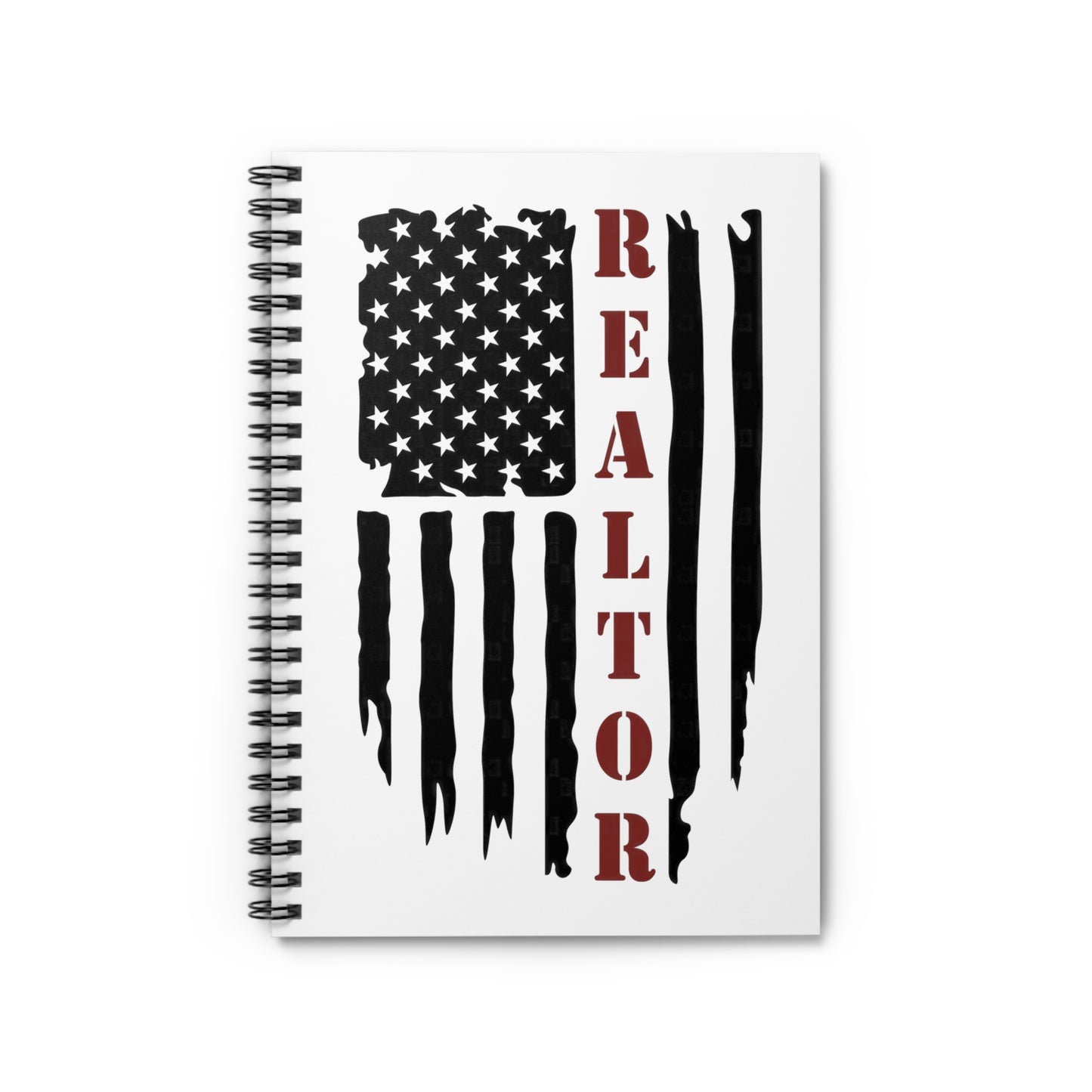 American Flag & Realtor in Red   - Spiral Notebook Ruled Line 6"x8"