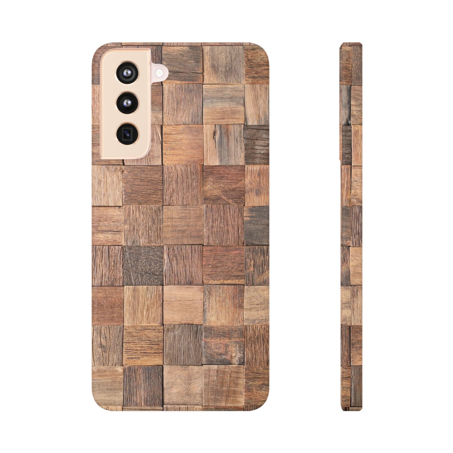 Organic Elegance Natural Woven Wood Design Design Samsung Slim Cases