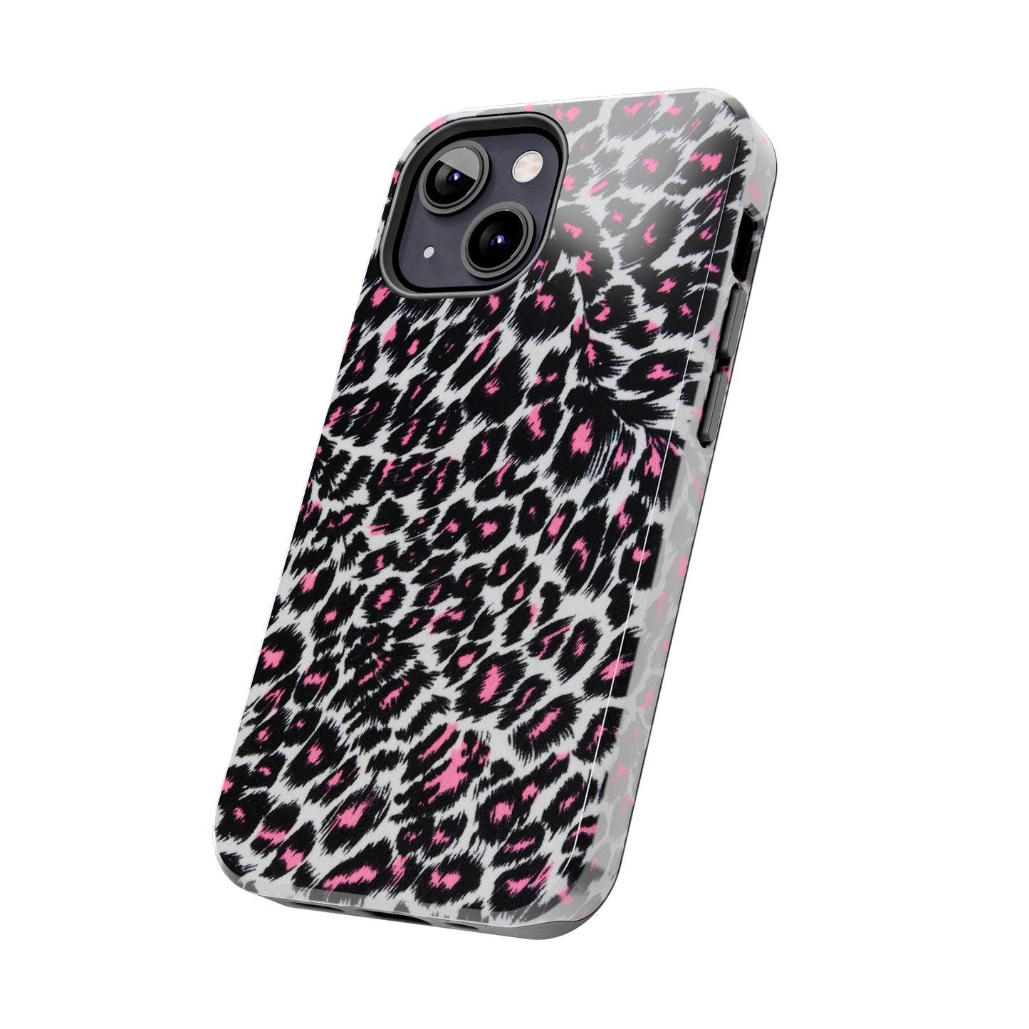 Fierce Femininity Pink and Black Leopard Print Iphone Tough Phone Case