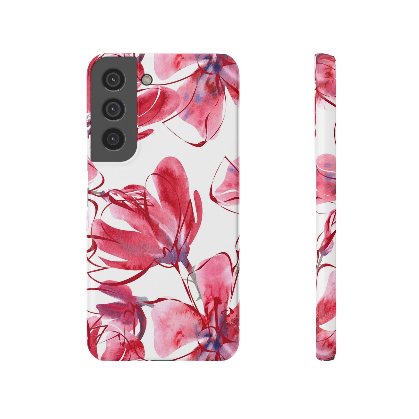 Large Pink Flower Samsung Slim Cases