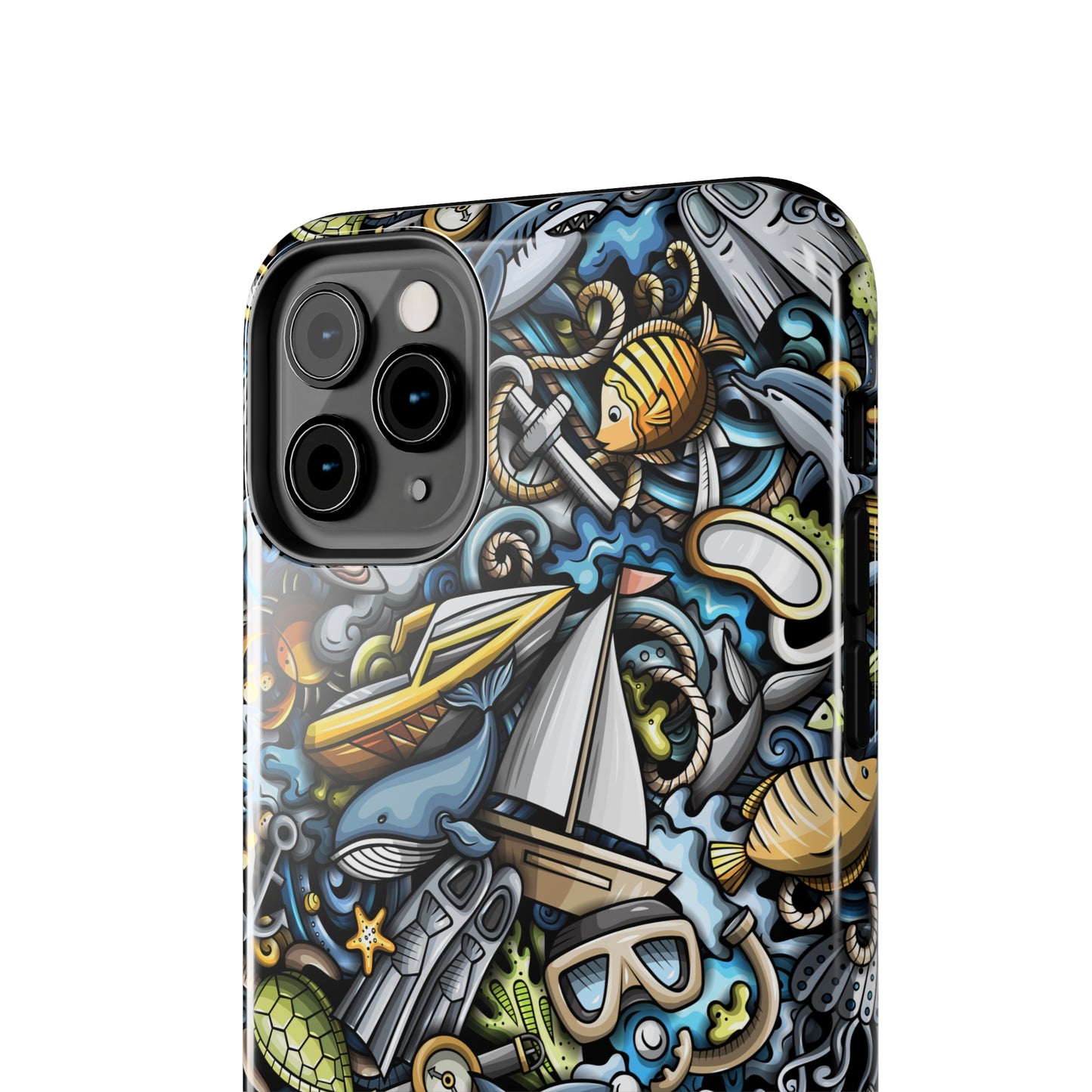 Sailing & Scuba Diving Fun Cartoon Design Iphone Tough Phone Case