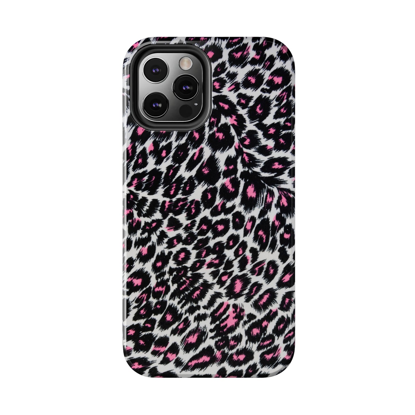 Fierce Femininity Pink and Black Leopard Print Iphone Tough Phone Case