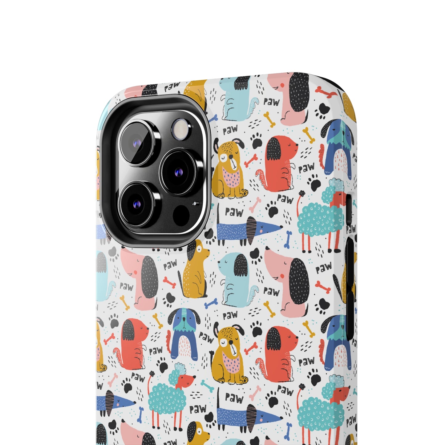 Playful Pups: Colorful Cartoon Dogs Iphone Tough Phone Case