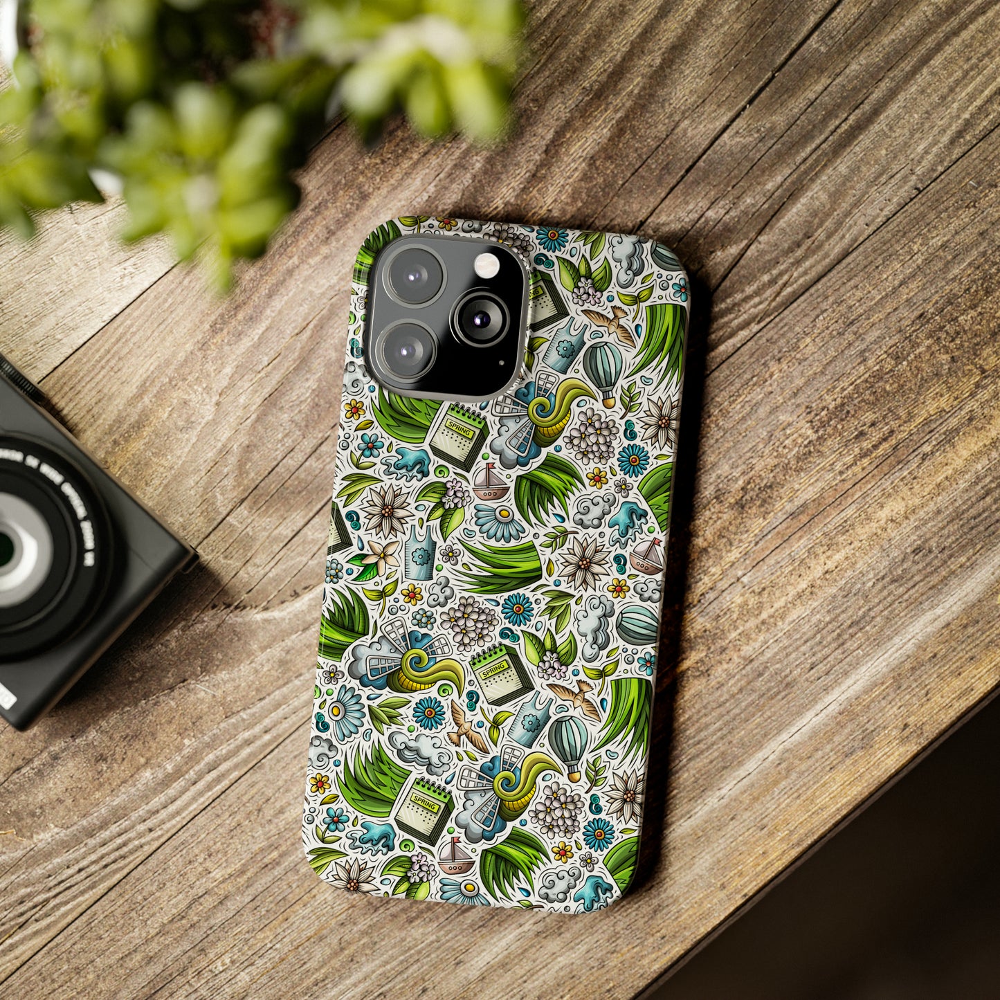 Spring Flowers and Gardening Design Iphone 15-12 Slim Phone Case