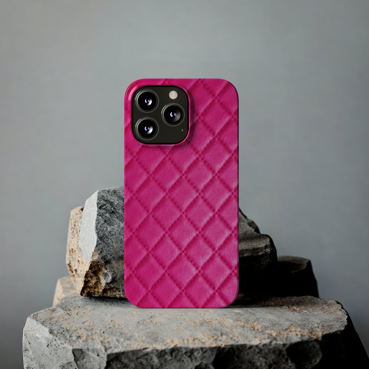 Pink Quilted Design Iphone 15-12 Slim Phone Case