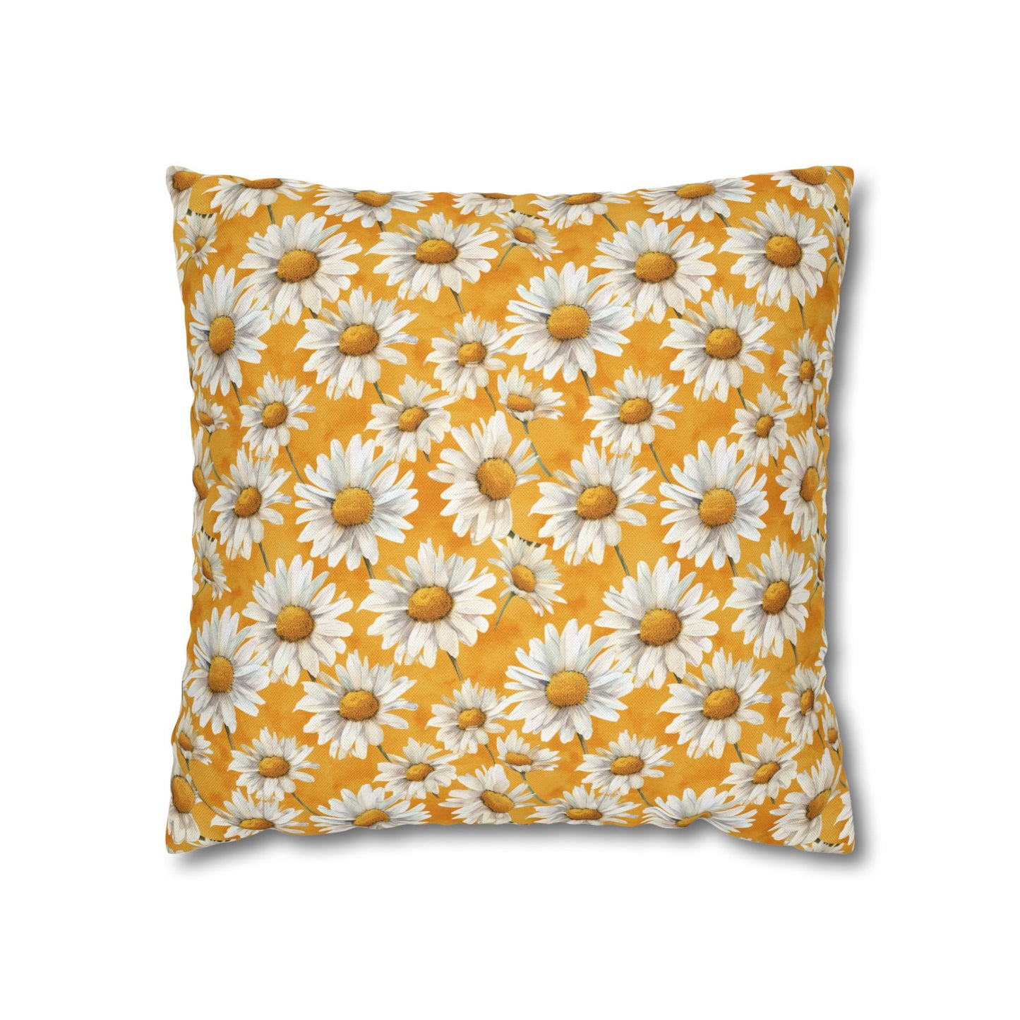 Golden Daisy Field with Vibrant Yellow Floral Design Spun Polyester Square Pillowcase 4 Sizes