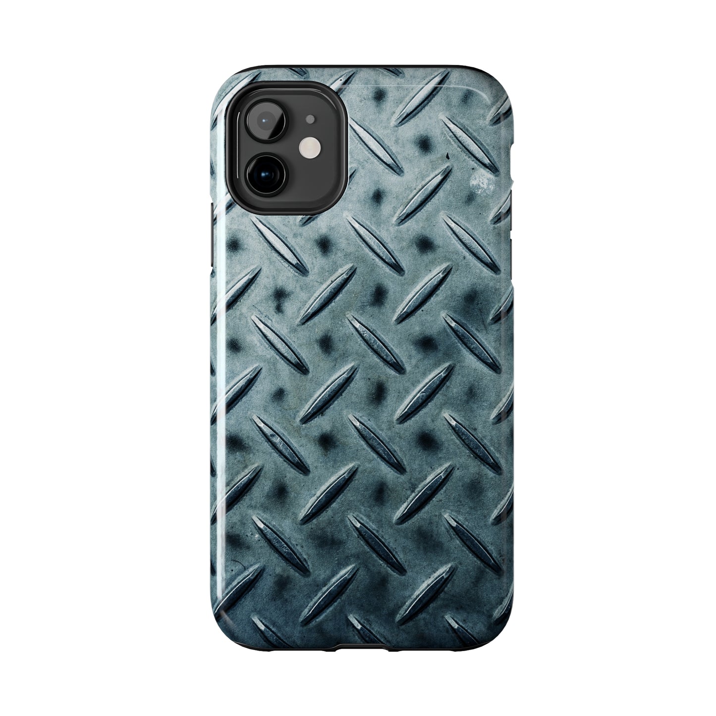 Blue Steel Diamond Plate Design Iphone Tough Phone Case