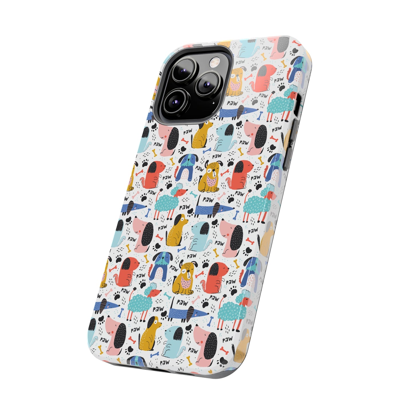 Playful Pups: Colorful Cartoon Dogs Iphone Tough Phone Case