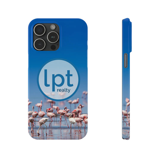 LPT Realty Logo - Flamingos on the Beach Iphone 15-12 Slim Phone Case