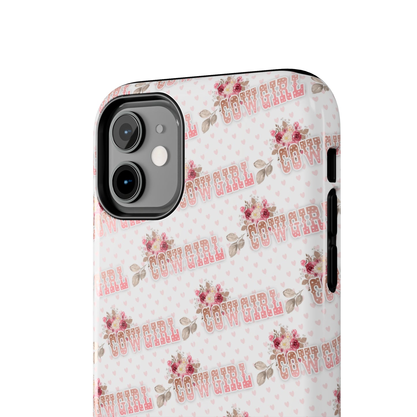 Pink Cowgirl and Flowers Iphone Tough Phone Case