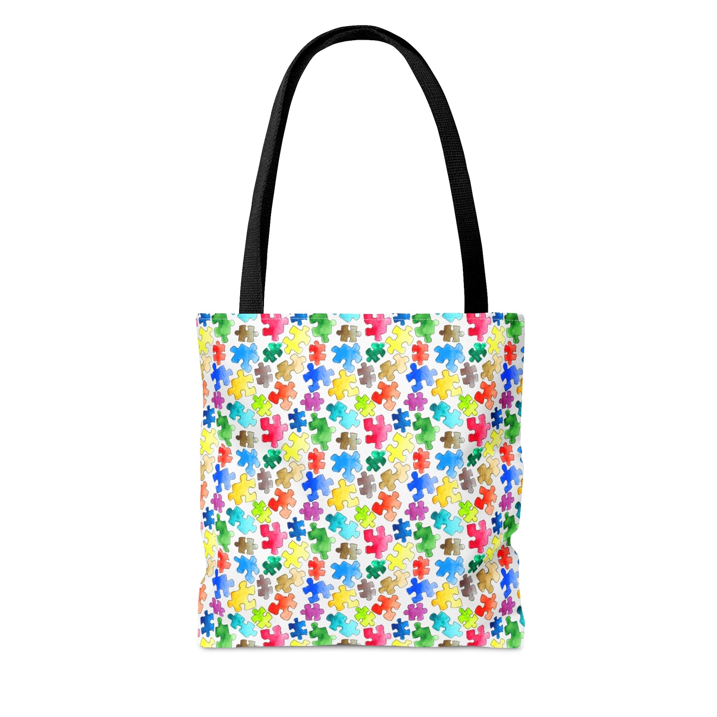 Rainbow Puzzle Pieces - Canvas Tote 3 Sizes