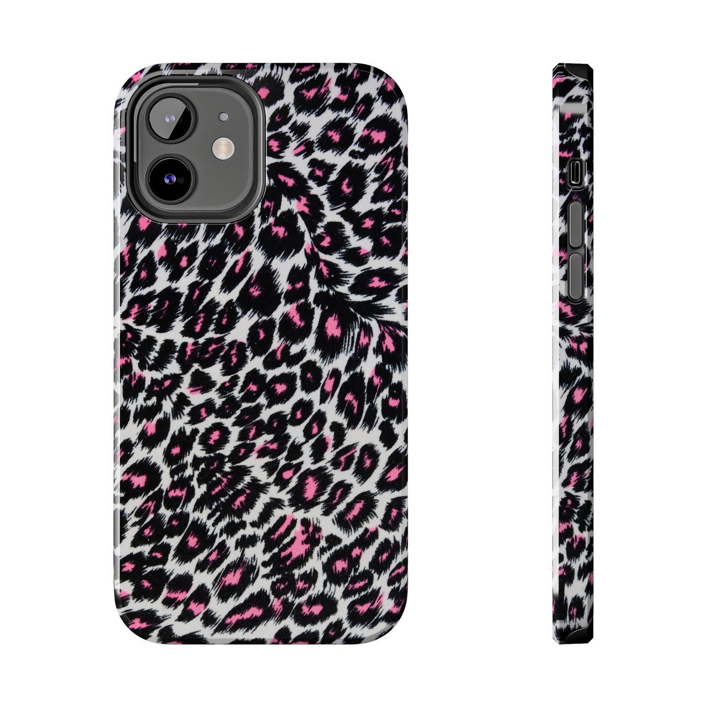 Fierce Femininity Pink and Black Leopard Print Iphone Tough Phone Case