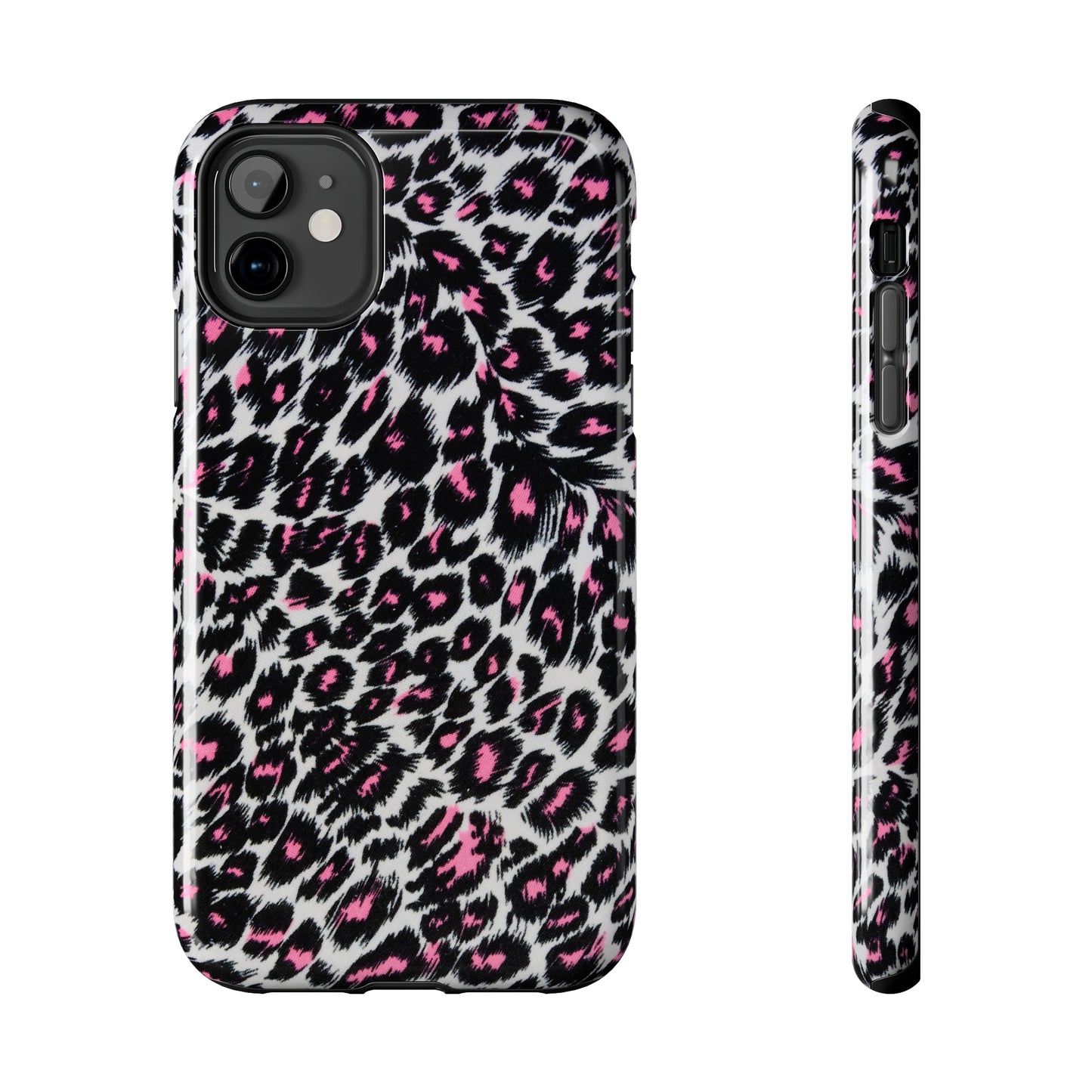 Fierce Femininity Pink and Black Leopard Print Iphone Tough Phone Case