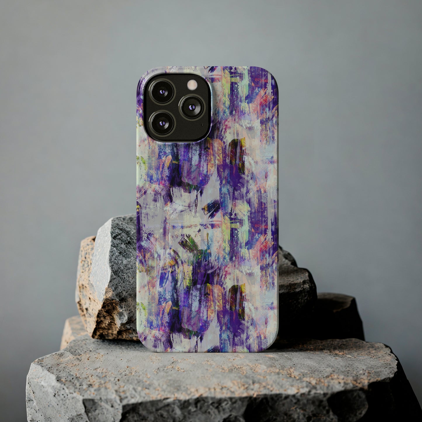 Purple Spring Painted Abstract Iphone 15-12 Slim Phone Case